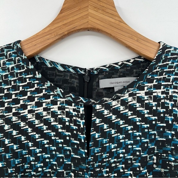 Classiques Entier Silk Grahic Print Keyhole Long Sleeve Midi Dress Size 12 - Picture 6 of 13